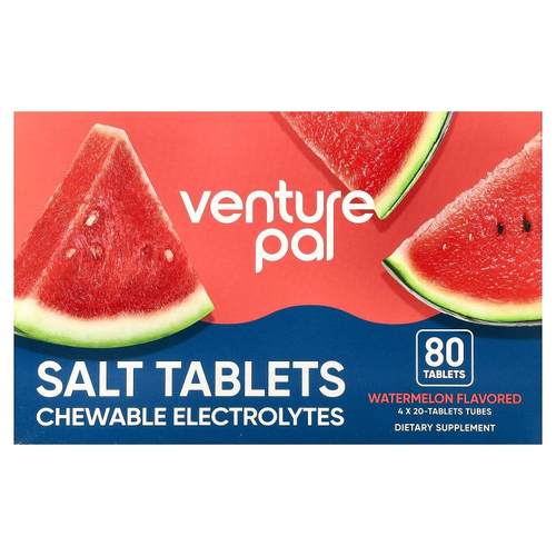 Venture Pal,Salt Tablets, Chewable Electrolytes, Watermelon