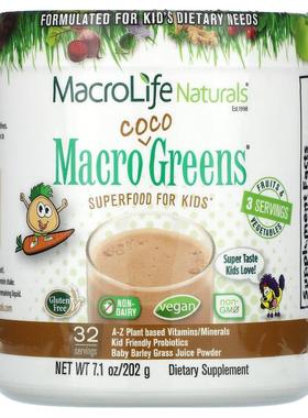 Macrolife Naturals,Macro Coco Greens，儿童 SuperFood，7.1 盎