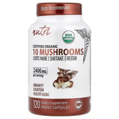 Nutri,10 种有机蘑菇，120 粒有机胶囊