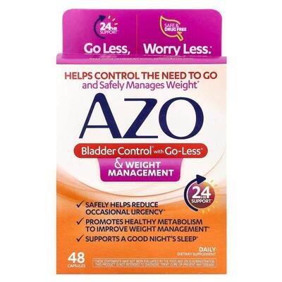 AZO,含 Go-Less 的膀胱控制® 和体重管理胶囊，48 粒