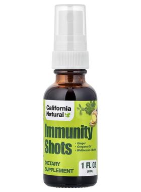 California Natural,Immunity Shots 免疫帮助喷雾，1 盎司（30
