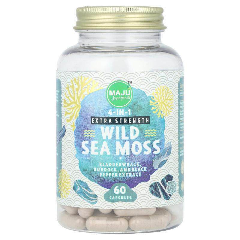 Maju Superfoods,野生海洋苔藓,特强型,60 粒胶囊