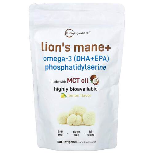 Micro Ingredients,Lion's Mane + Omega-3 (DHA+EPA) Phosphatid