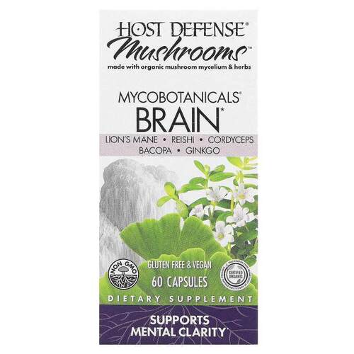 Host Defense,MycoBotanicals，大脑，60 粒胶囊