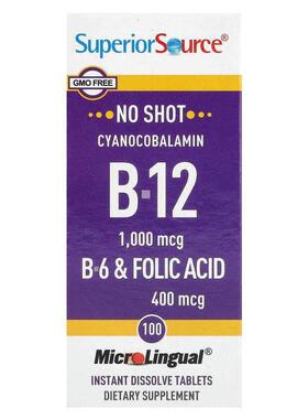 Superior Source,氰钴胺 B-12，1,000 微克，100 片 Microlingual
