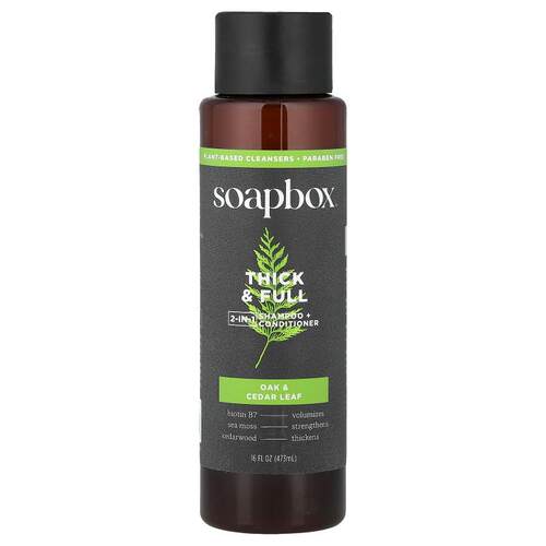 Soapbox,Thick & Full, 2-In-1 Shampoo + Conditioner, Oak & Ce