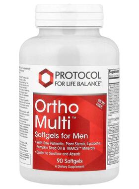 Protocol for Life Balance,Ortho Multi，男士软凝胶，90 粒软凝