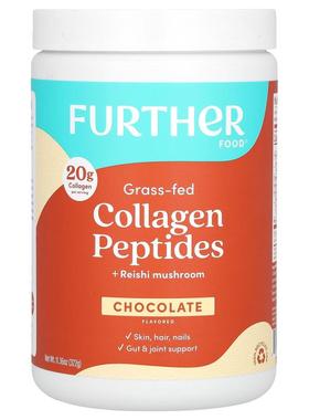 Further Food,草饲胶原蛋白肽 + 灵芝，巧克力味，11.36 盎司（32