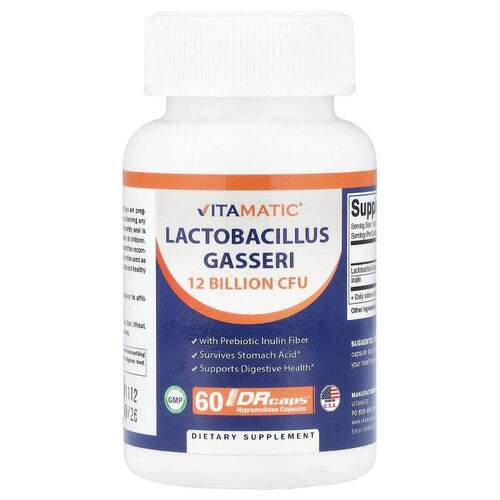 Vitamatic,加氏乳杆菌，60 粒 DRcaps® 羟丙基甲基纤维素胶囊