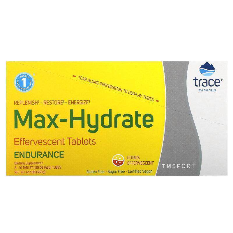 Trace,TM 运动,特大补水耐力泡腾片,柑橘味,8 管,每管 10 片