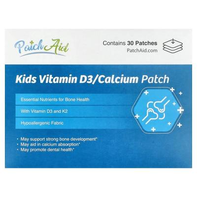 PatchAid,Kids Vitamin D3 / Calcium Patch, 30 Patches