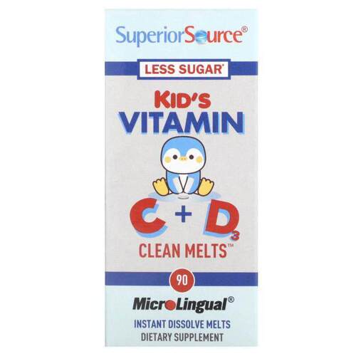 Superior Source,儿童维生素 C + D Clean Melts，90 片速溶片