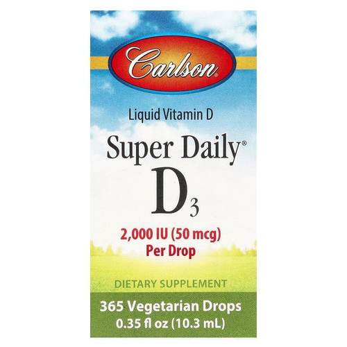 Carlson,Super Daily® D3，50 微克（2000 国际单位），0.35 液量