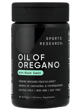 Sports Research,Oil Of Oregano With Black Cumin, 60 Softgels