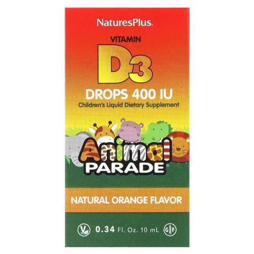 NaturesPlus,Source of Life，Animal Parade，维生素 D3 滴剂