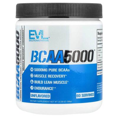EVL,BCAA5000，原味，10.58 盎司（300 克）