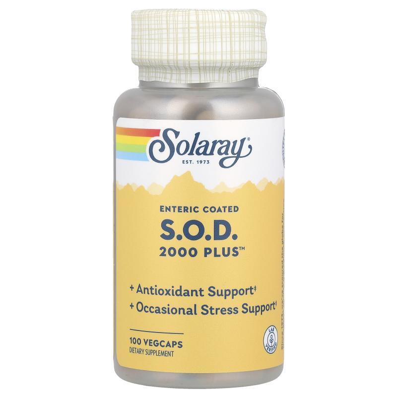 Solaray,肠溶包衣 S.O.D.2000 Plus™，100 粒素食胶囊