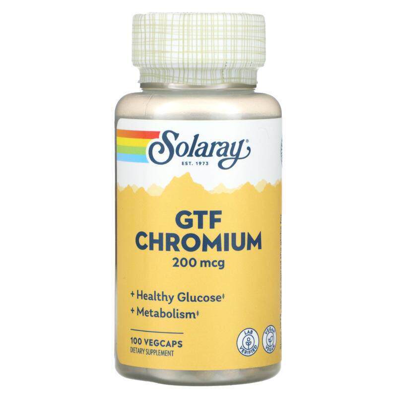 Solaray,GTF 铬，200 微克，100 粒素食胶囊