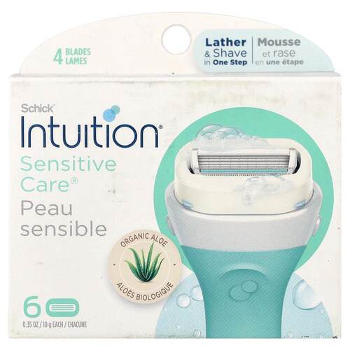 Schick,Intuition®，敏感护理，替换刀头，6 个