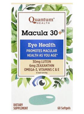 Quantum Health,Macula 30+，眼睛健康，60 粒软凝胶