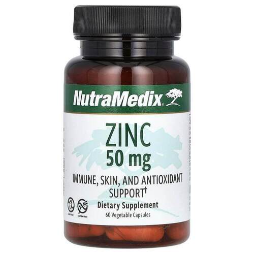 NutraMedix,锌，机体抵抗，皮肤和帮助，50 毫克，60 粒素食胶囊