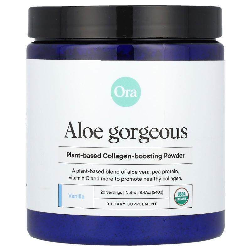 Ora,Aloe Gorgeous,全素胶原蛋白强化粉补充剂,香草