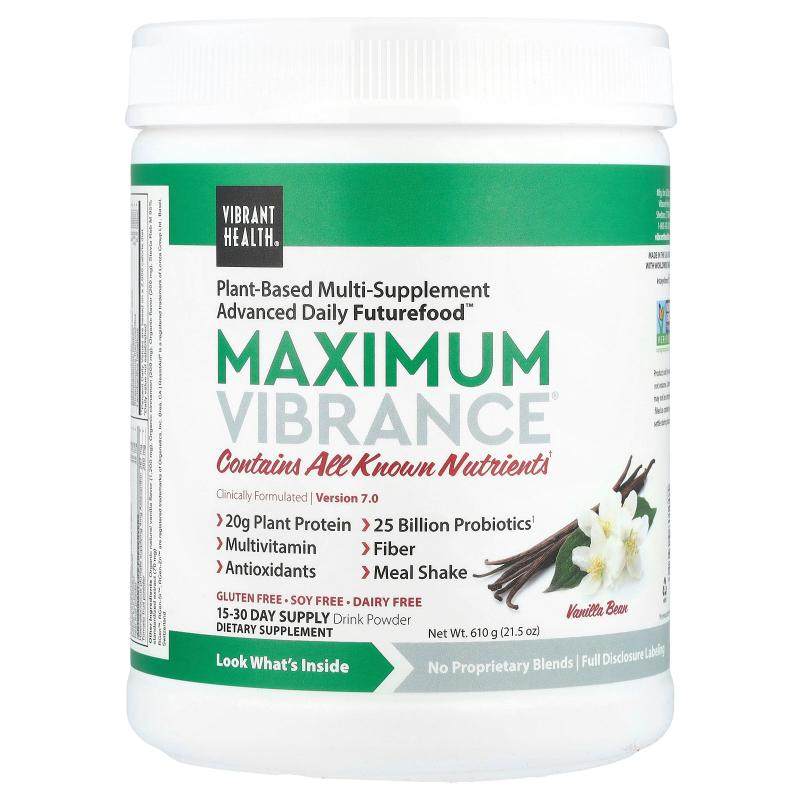 Vibrant Health,Maximum Vibrance®，7.0 版，香草豆味，21.5 盎6