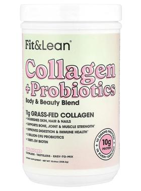 Fit & Lean,胶原蛋白 + 益生菌，原味，12.64 盎司（358.2 克