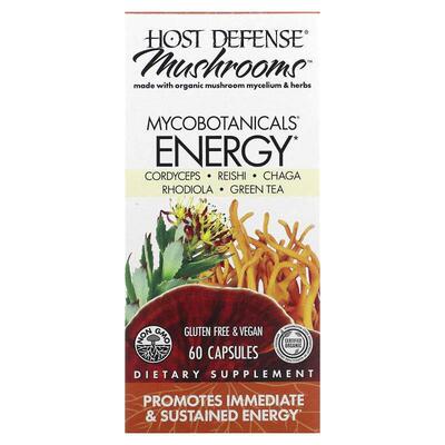 Host Defense,蘑菇，MycoBotanicals，能量，60 粒胶囊