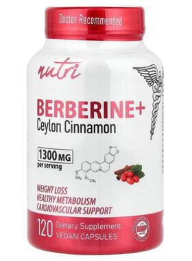Nutri,小檗碱+，肉桂锡兰，120 粒全素胶囊