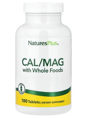NaturesPlus,Cal/Mag with Whole Foods，180 片