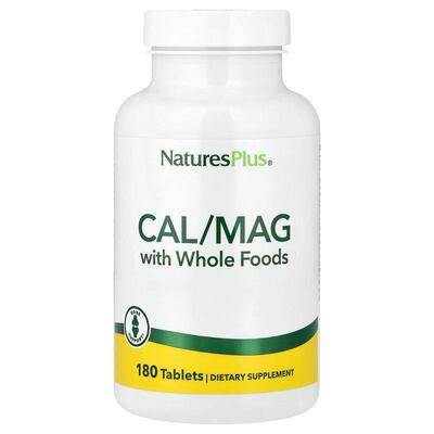 NaturesPlus,Cal/Mag with Whole Foods，180 片