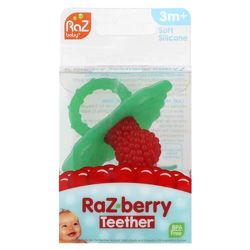 RaZbaby,RaZ-berry 牙胶，3 个月以上，绿色/红色，1 个