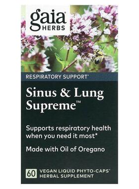 Gaia Herbs,优质鼻窦和肺部支持配方，60 粒全素食液体 Phyto-Cap