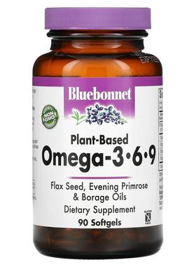 Bluebonnet Nutrition,植物基 Omega-3-6-9, 90 软凝胶