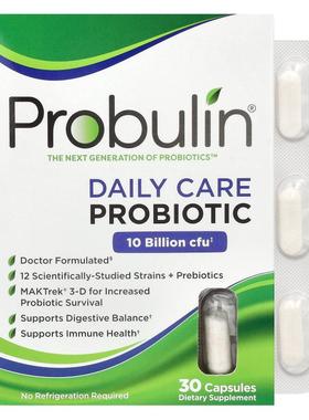 Probulin,日常护理，益生菌，100 亿 CFU，30 粒胶囊