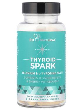 Eu Natural,Thyroid Spark，硒和 L-酪氨酸多维生素，60 粒素食胶