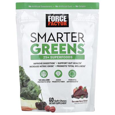 Force Factor,Smarter Greens®，夏季浆果味，60 片软咀嚼片