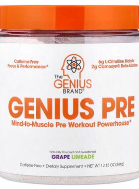 The Genius Brand,Genius Pre，葡萄柠檬水，12.13 盎司（344 克