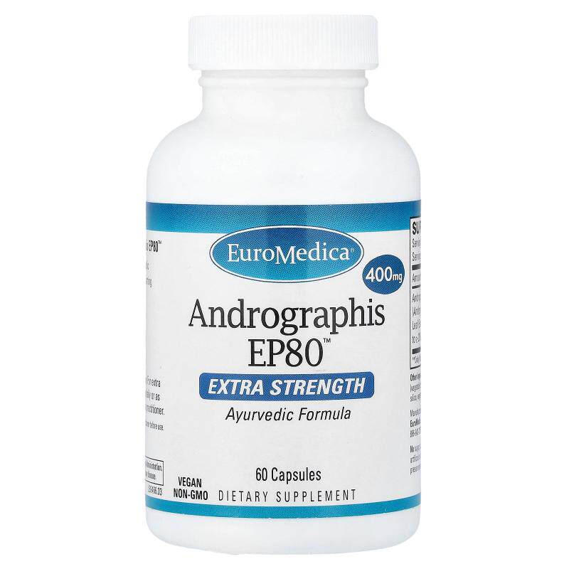 EuroMedica,Andrographis EP80™, 400 mg, 60 Capsules