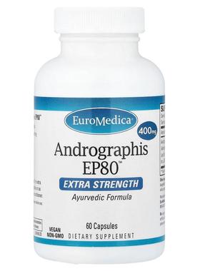 EuroMedica,Andrographis EP80™, 400 mg, 60 Capsules