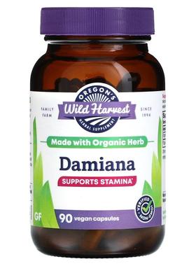 Oregon's Wild Harvest,达米阿那，90 粒全素胶囊（每粒 375 毫克