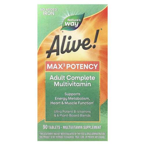 然萃维,Alive! Max3 优效多维生素，不添加铁，90 片