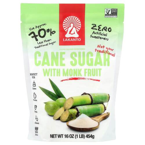 Lakanto,Cane Sugar with Monk Fruit, 16 oz (454 g)
