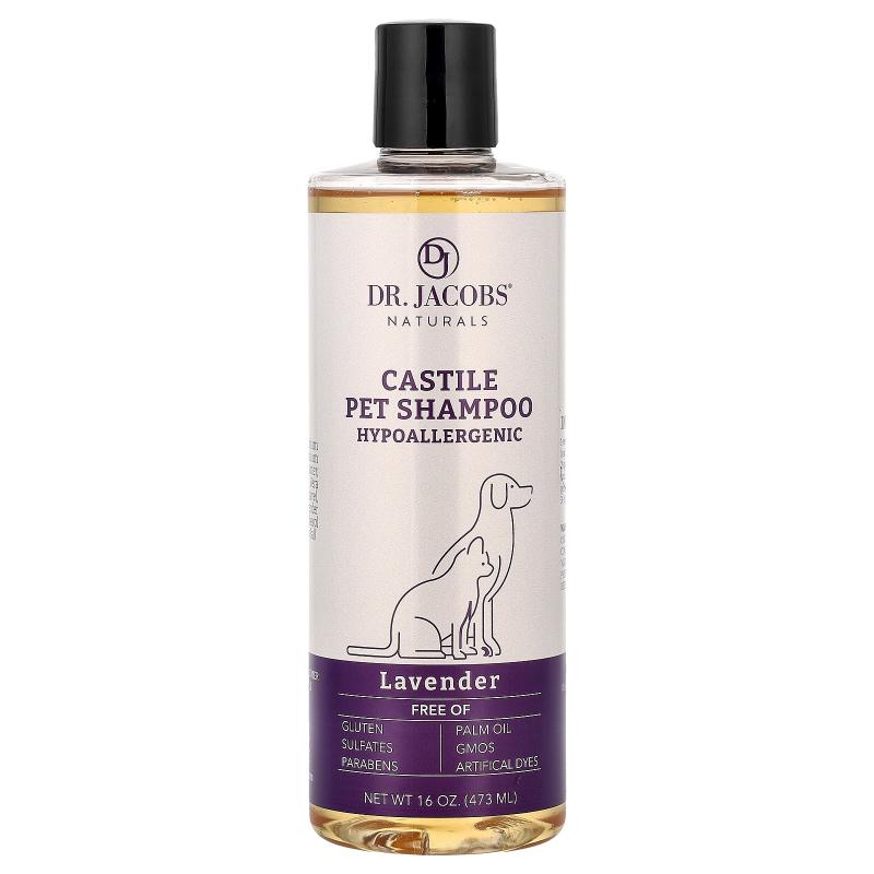 Dr. Jacobs Naturals,Castile Pet Shampoo, Lavender, 16 oz (47