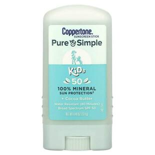 Coppertone,Pure &amp; Simple，儿童，抗晒棒，SPF 50，可可