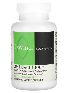 DaVinci Laboratories,Omega-3 1000，90 粒肠溶包衣软胶囊