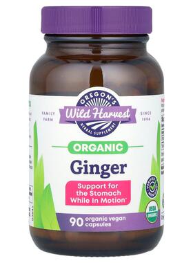 Oregon's Wild Harvest,有机姜，1000 毫克，90 粒全素胶囊（每粒