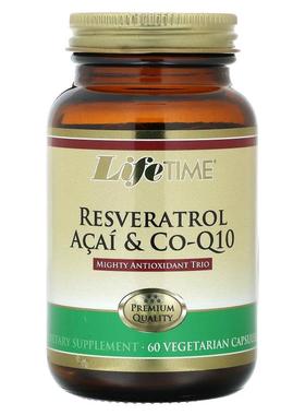 LifeTime Vitamins,白藜芦醇巴西莓和辅酶 Q10，60 粒素食胶囊