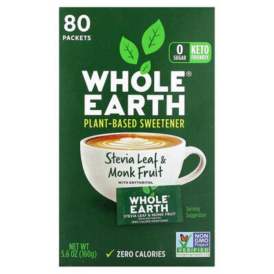 Whole Earth,甜叶菊叶和罗汉果，含赤藓醇，80 包，5.6 盎司（160